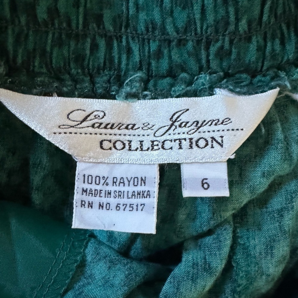 80’s vintage floral green skirt - Picture 6 of 6